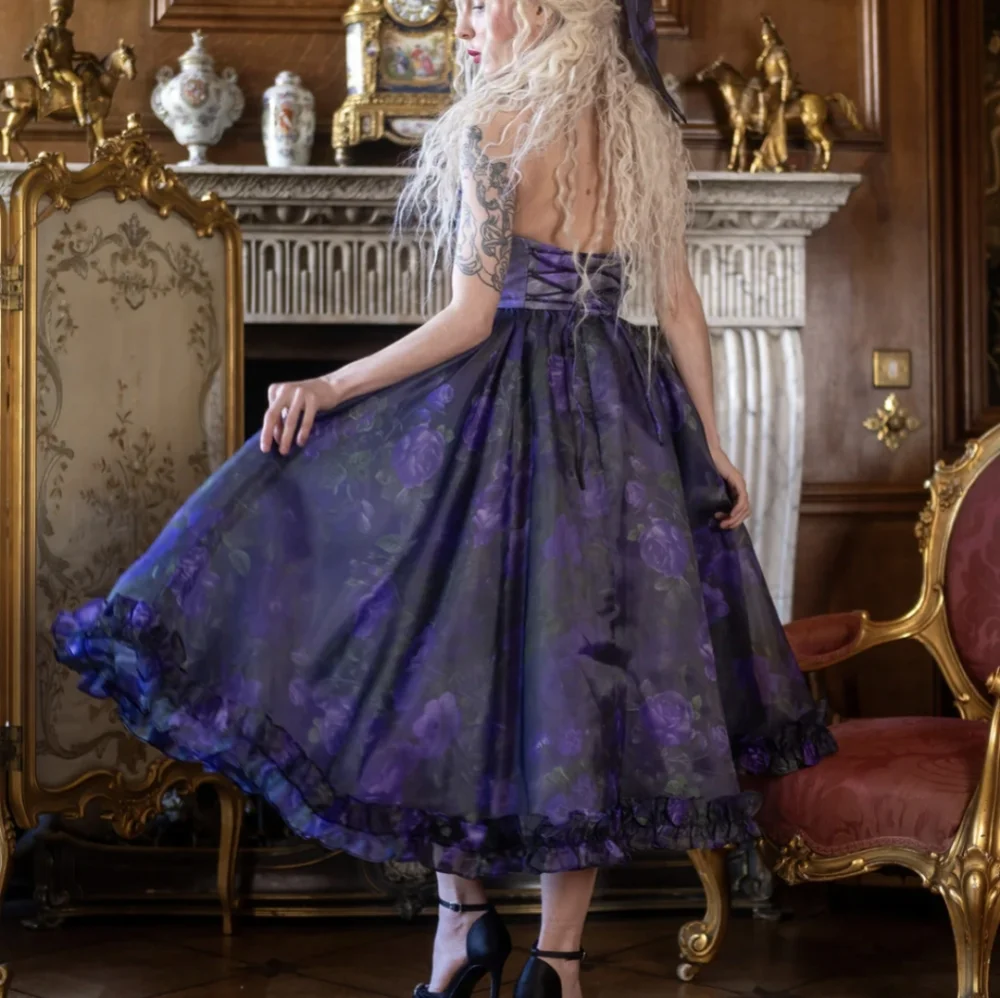 Purple Strapless Sundress for Prom - Picture 3 of 5